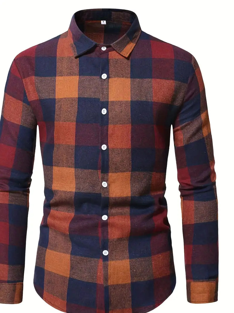 Klassiek button-down overhemd met lange mouwen voor mannen