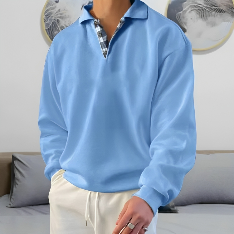 Casual Polo Pullover Sweatshirt voor mannen