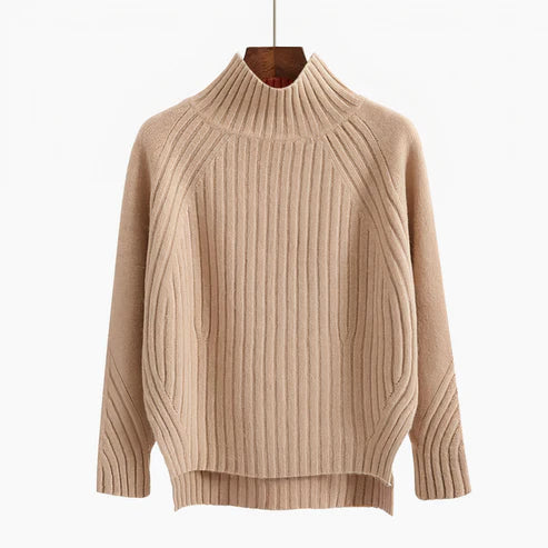 Gebreide sweaters met gestreepte halslijn voor dames