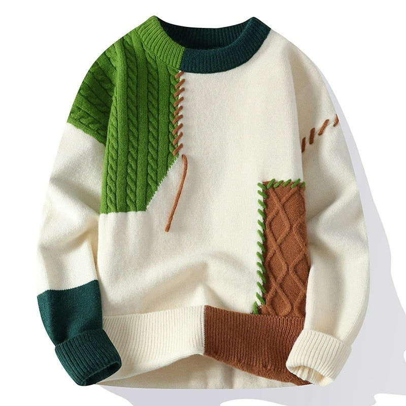 Warme coltrui Stijlvolle Patchwork Sweaters voor Mannen