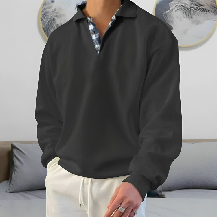 Casual Polo Pullover Sweatshirt voor mannen