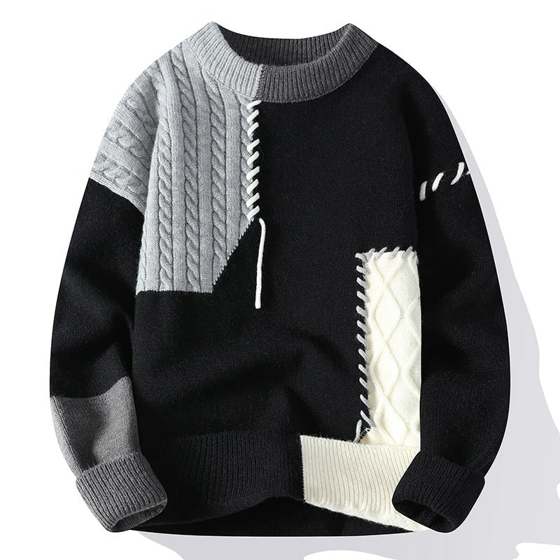 Warme coltrui Stijlvolle Patchwork Sweaters voor Mannen