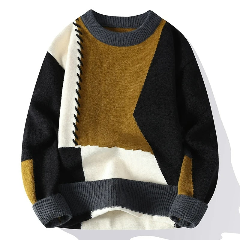 Warme coltrui Stijlvolle Patchwork Sweaters voor Mannen