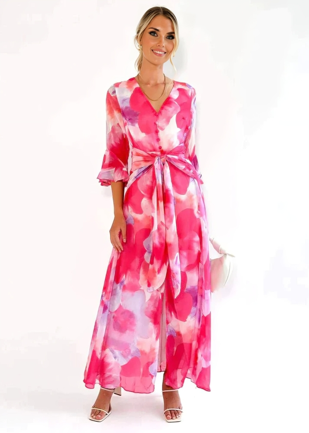 Elegante kleurrijke jurk voor vrouwen