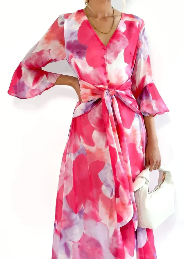 Elegante kleurrijke jurk voor vrouwen