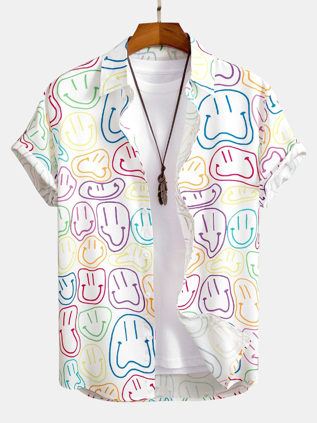 Kleurrijk Smiley Print Button Up Shirt
