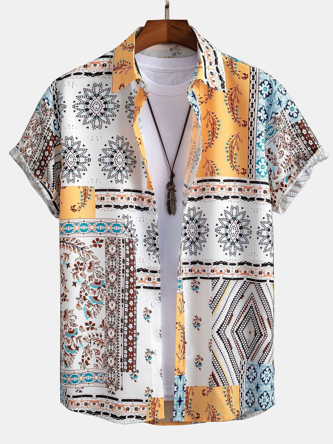 Sjaal Print Button Up Shirt