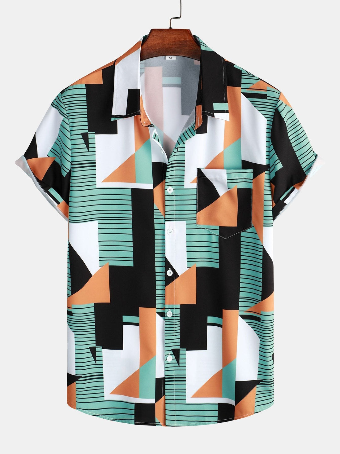 Shirt met geometrische streepprint