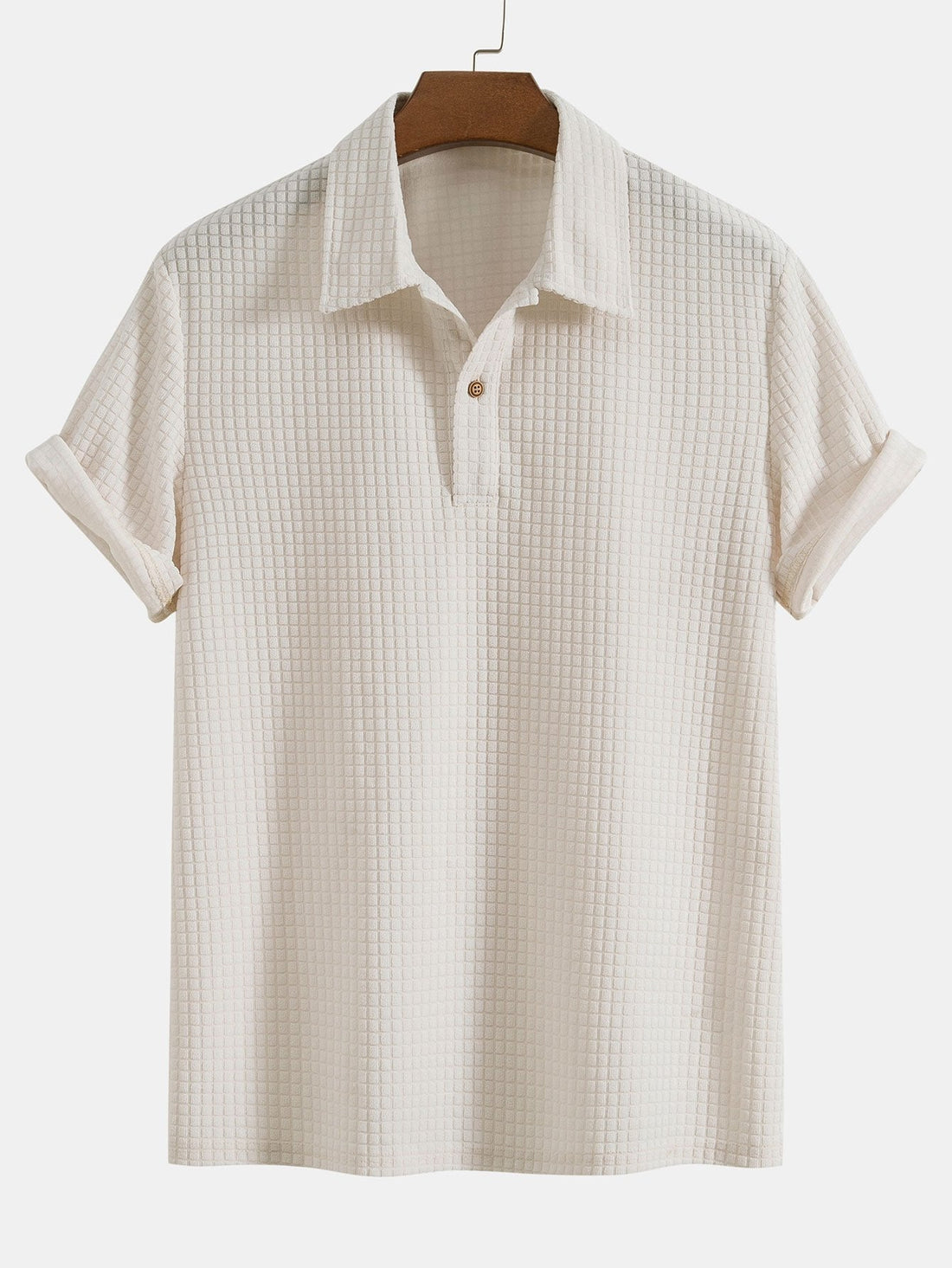 Wafel Jacquard Terry Poloshirt