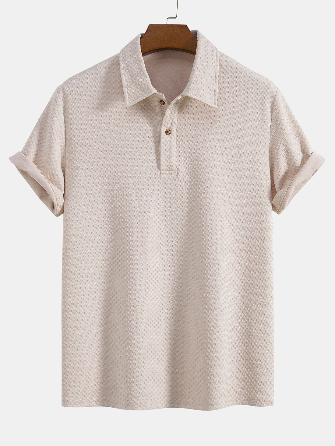 Gebreid geruit poloshirt met jacquard