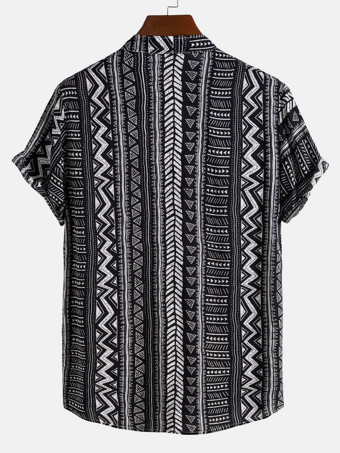 Tribal Geometrische print Half Placket Henley kraag shirt