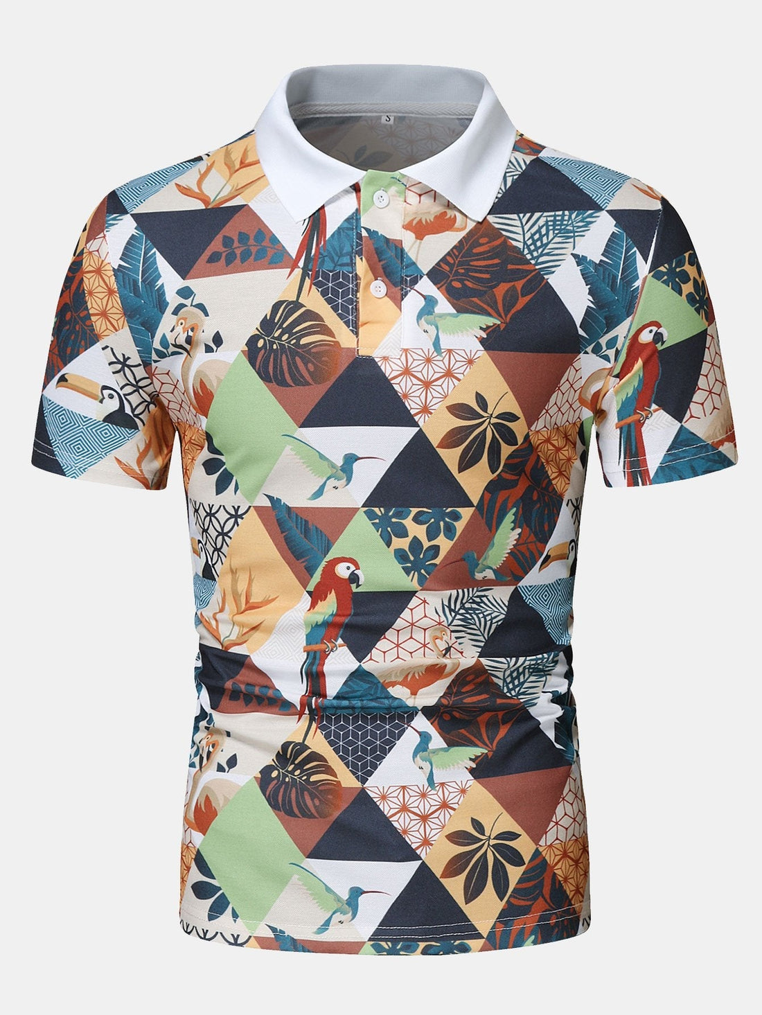 Poloshirt met flamingoprint