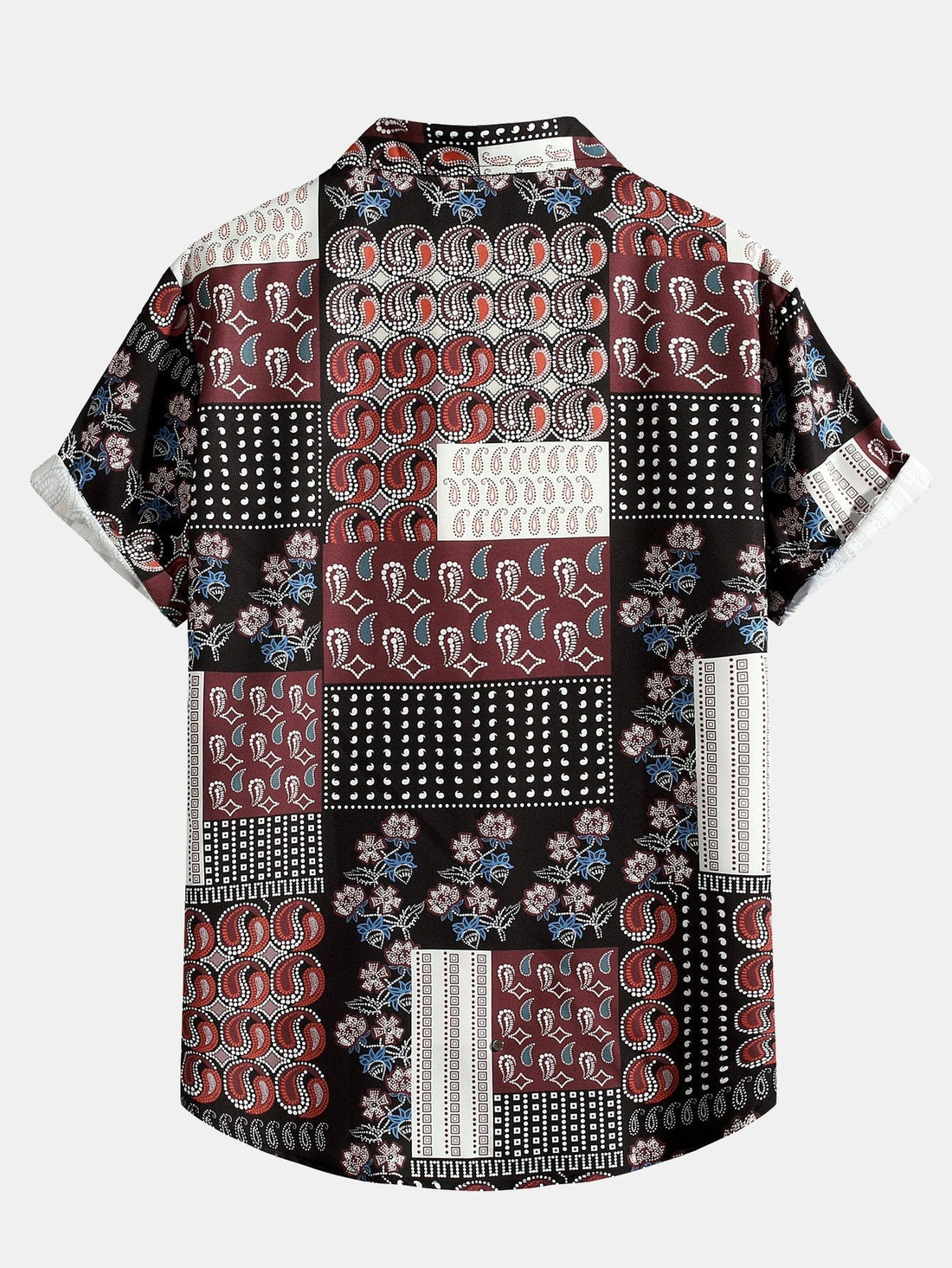 Paisley bloemen patchwork shirt