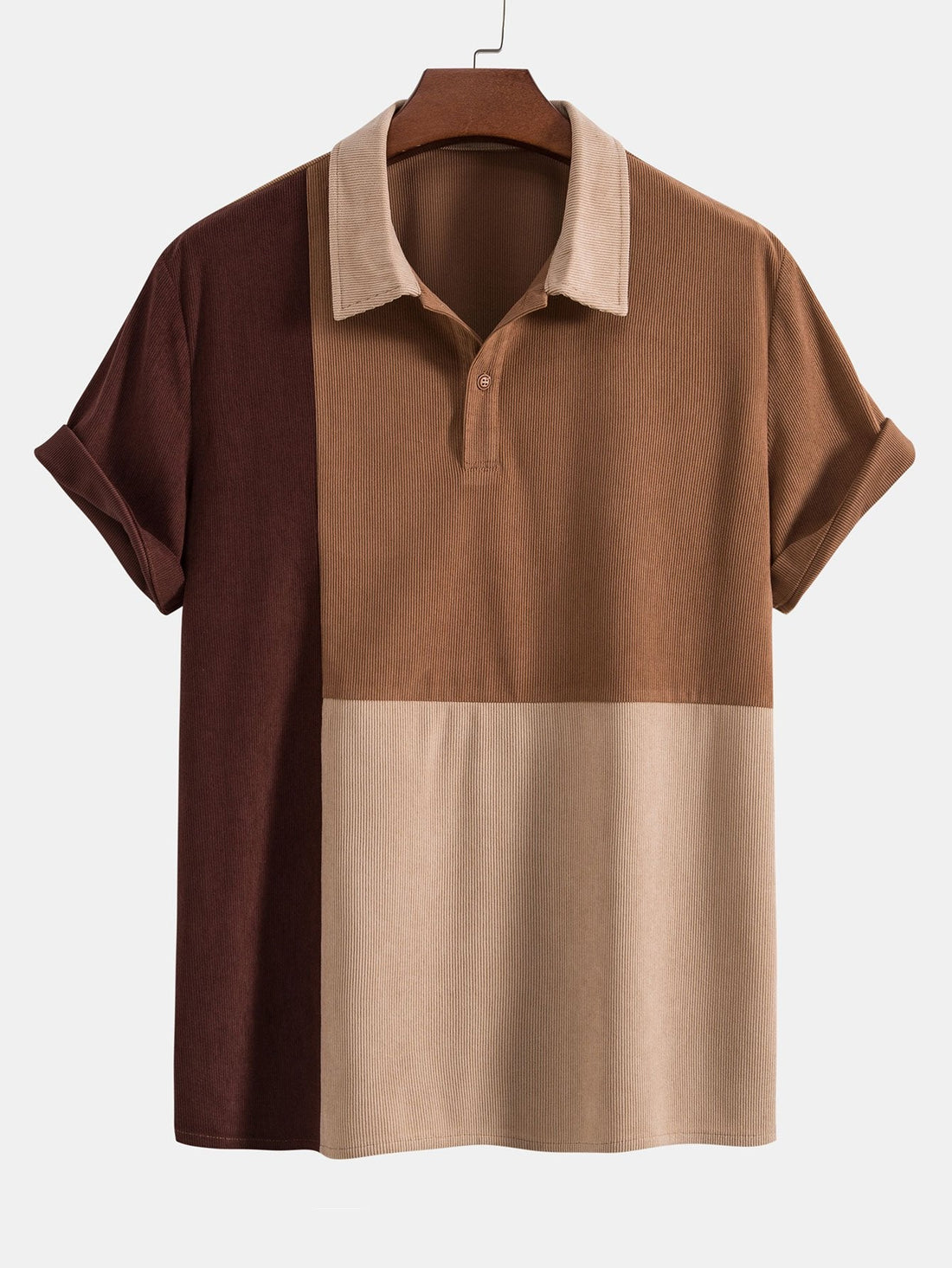 Kleurblok Corduroy Poloshirt