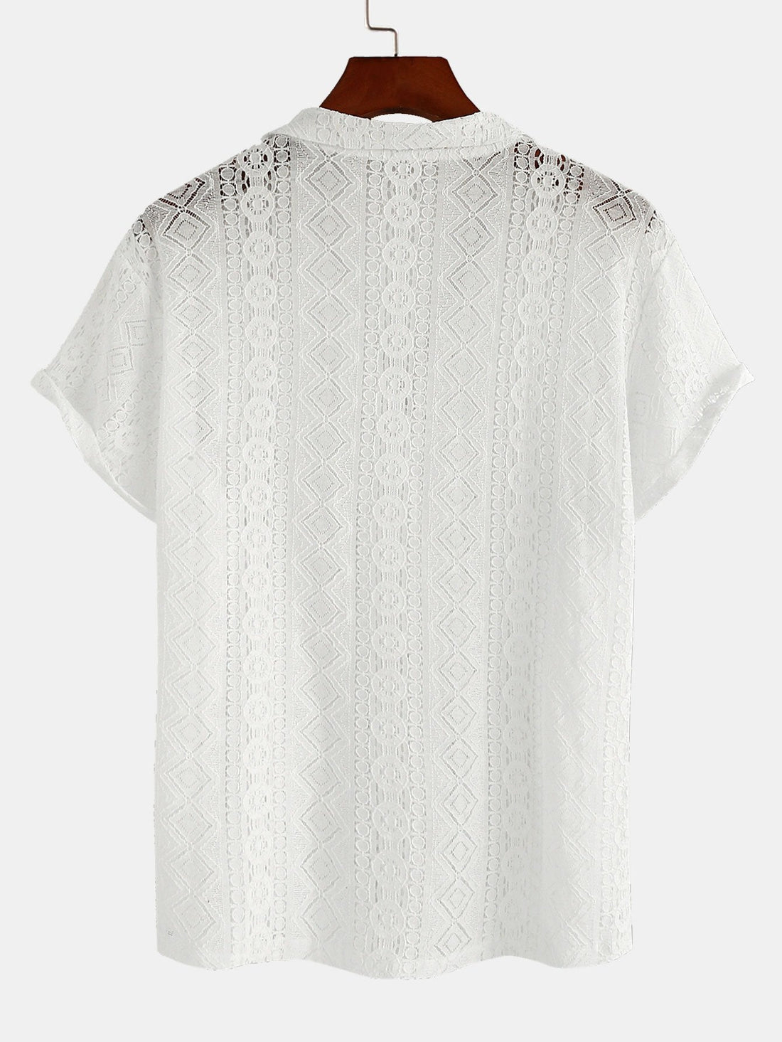 Geometrisch gestructureerd Cubaans shirt