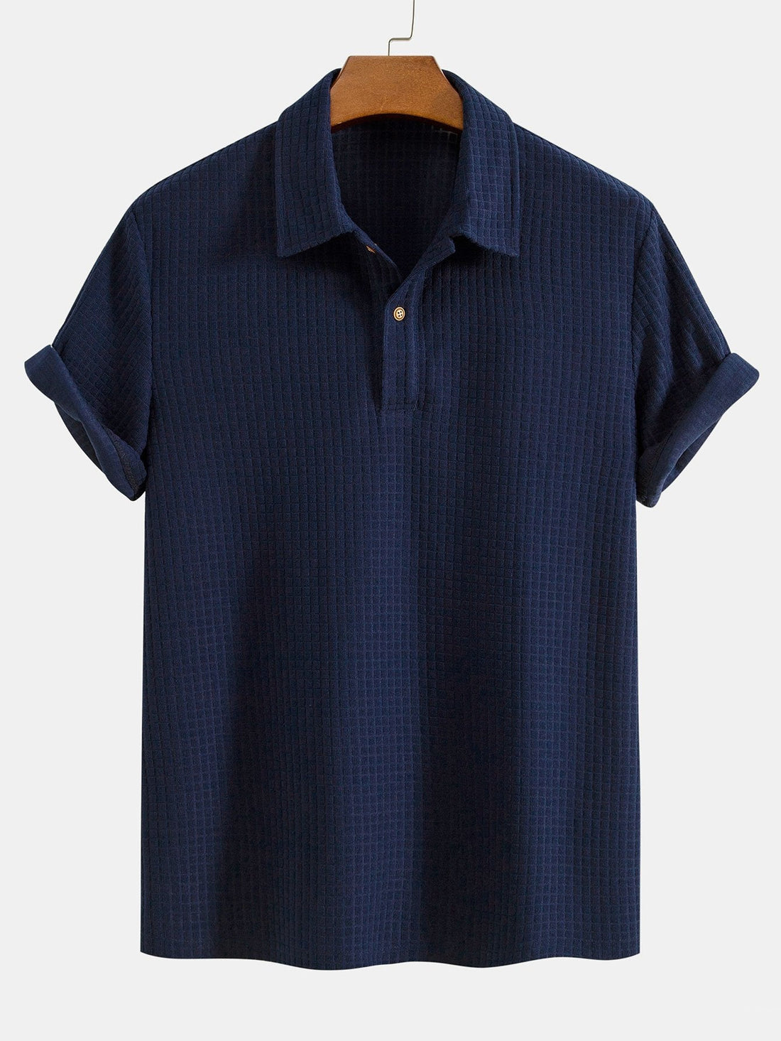 Wafel Jacquard Terry Poloshirt
