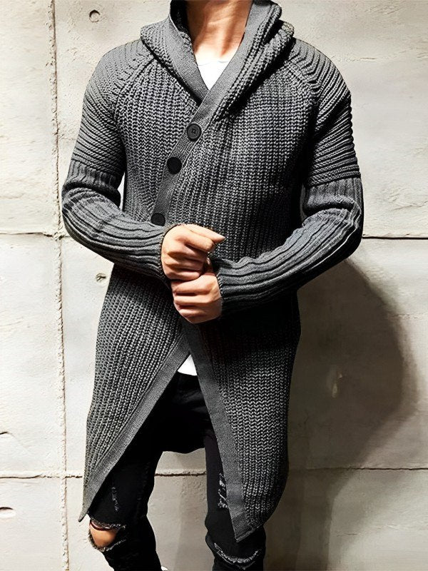 Casual vest met capuchon in lang gebreid - MICHAEL