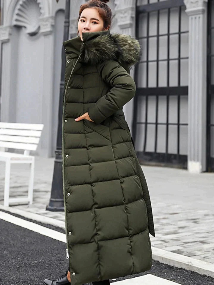 Adelei - Elegante lange jas met riem voor eindeloze warmte en stijl